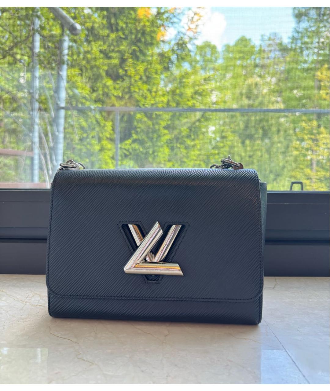 LOUIS VUITTON Черная кожаная сумка через плечо, фото 2