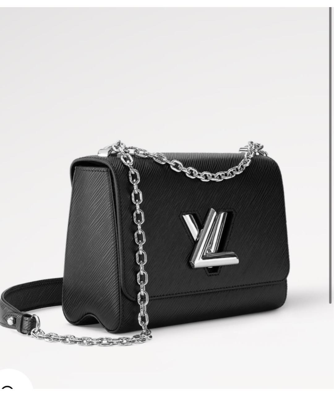 LOUIS VUITTON Черная кожаная сумка через плечо, фото 3