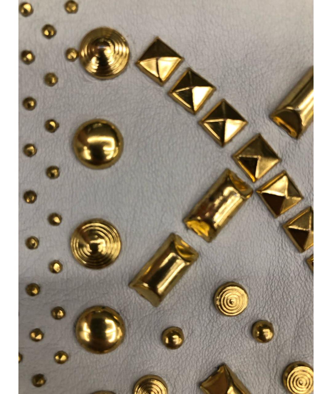 VERSACE Белая кожаная юбка миди, фото 6