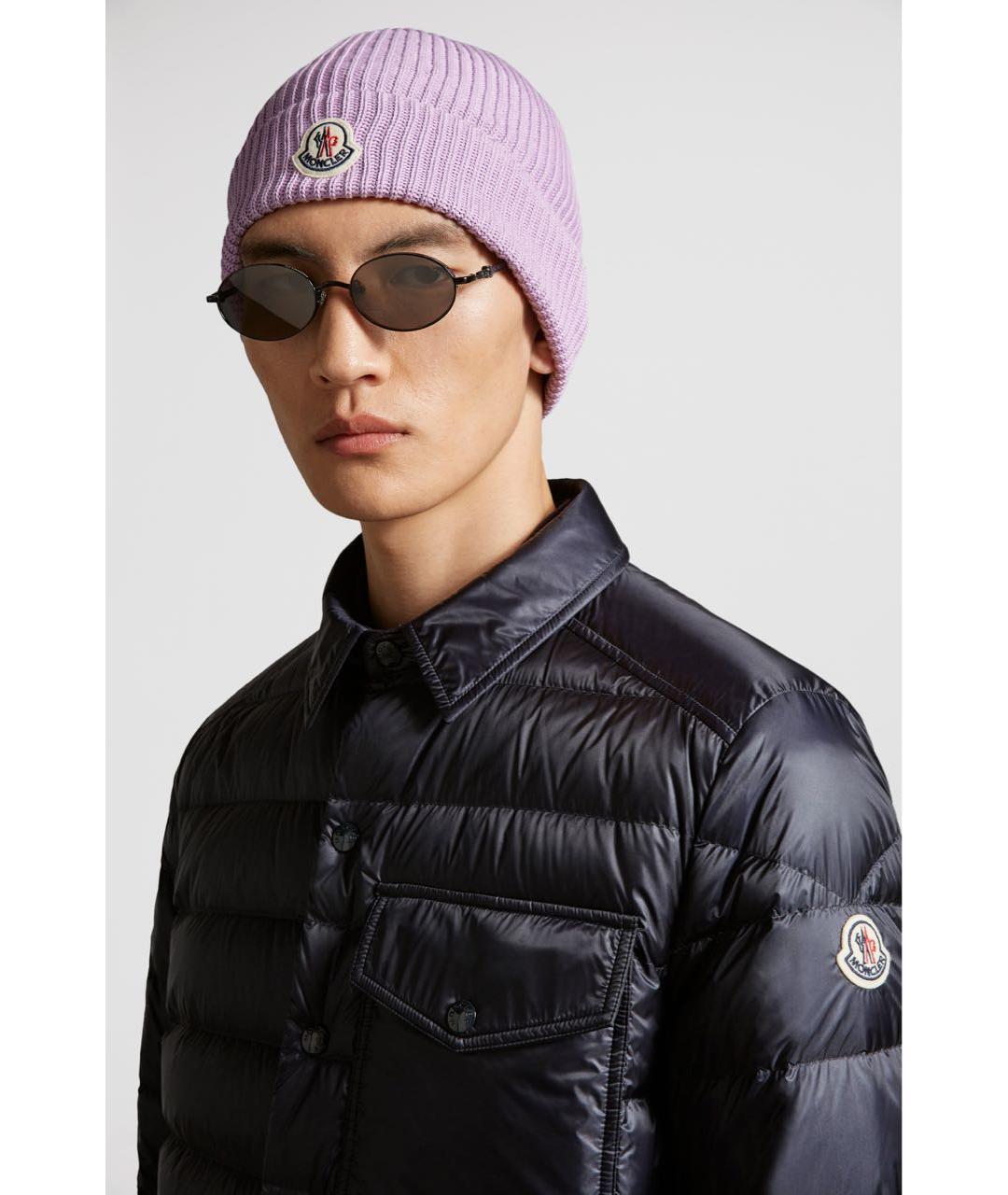 MONCLER Фиолетовая хлопковая шапка, фото 7