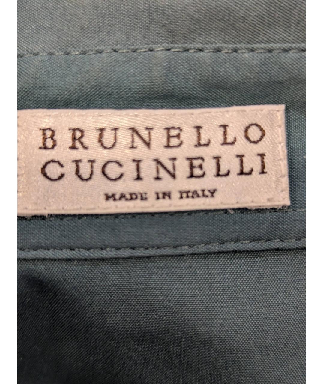 BRUNELLO CUCINELLI Зеленая хлопковая рубашка, фото 3