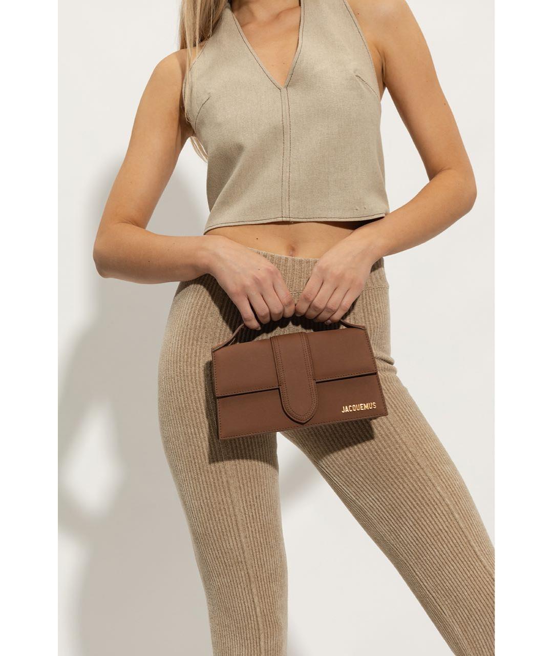 JACQUEMUS Коричневая кожаная сумка через плечо, фото 2