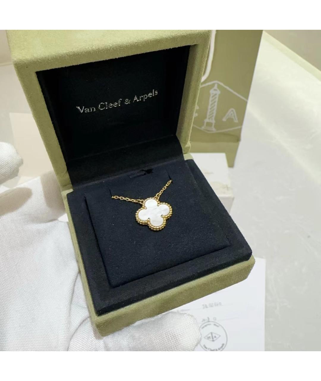 VAN CLEEF & ARPELS Белое колье из желтого золота, фото 5