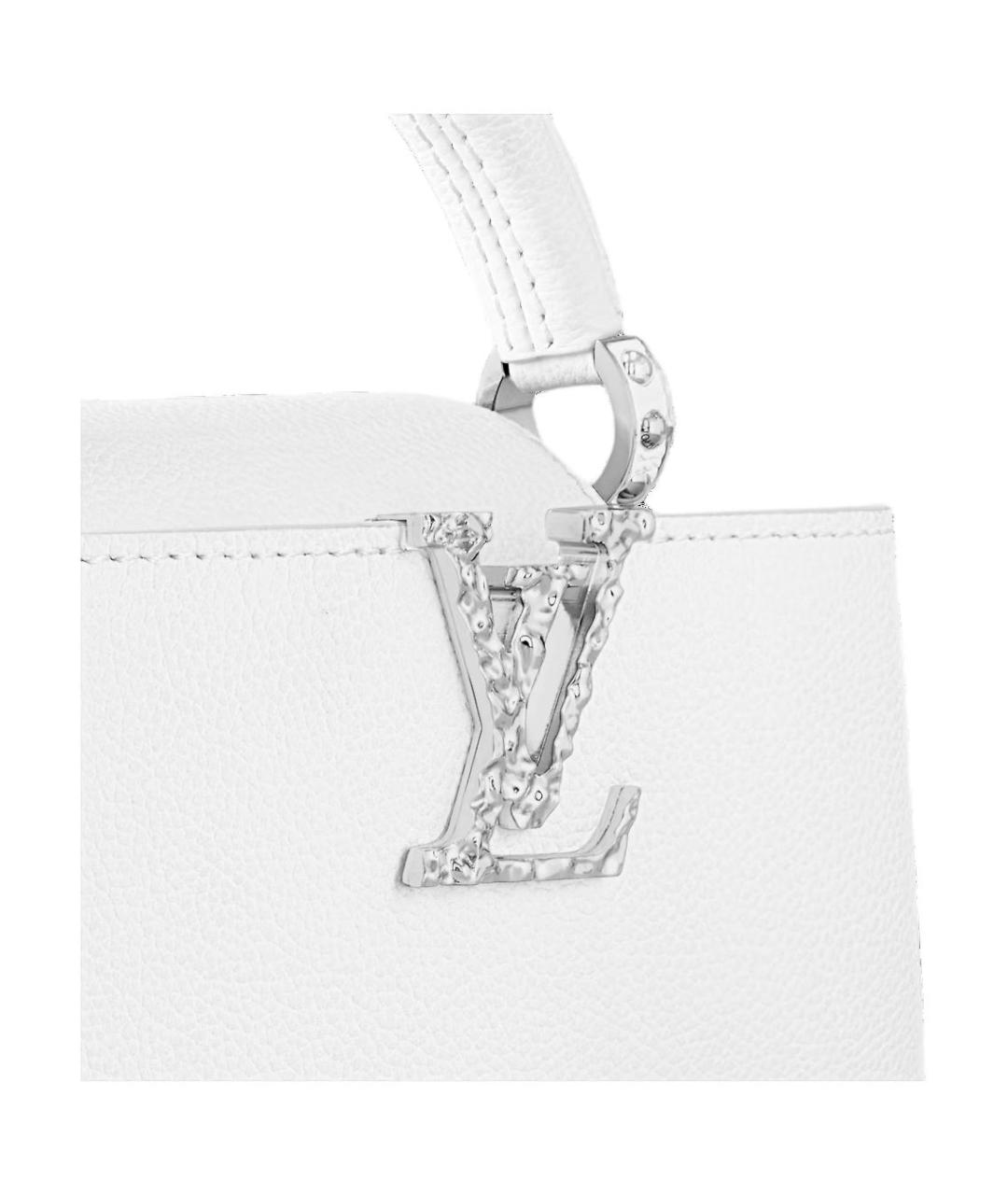 LOUIS VUITTON Белая кожаная сумка через плечо, фото 6