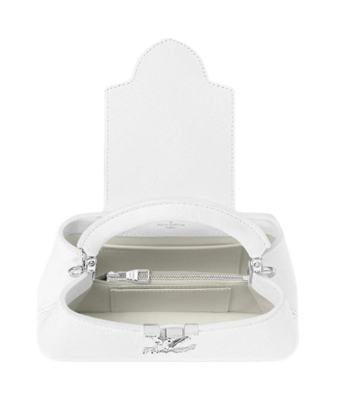 LOUIS VUITTON Белая кожаная сумка через плечо, фото 4