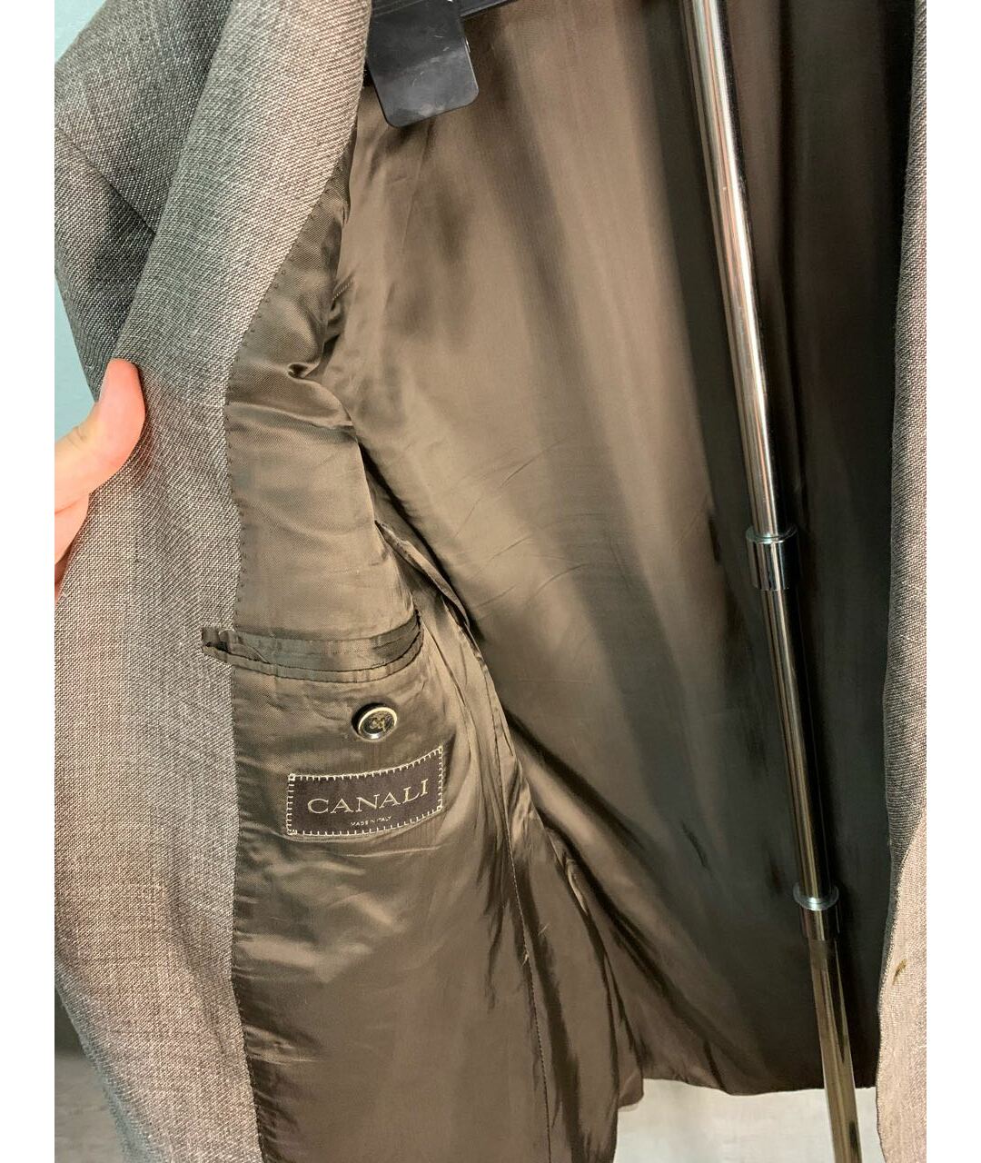 CANALI Серый льняной пиджак, фото 4