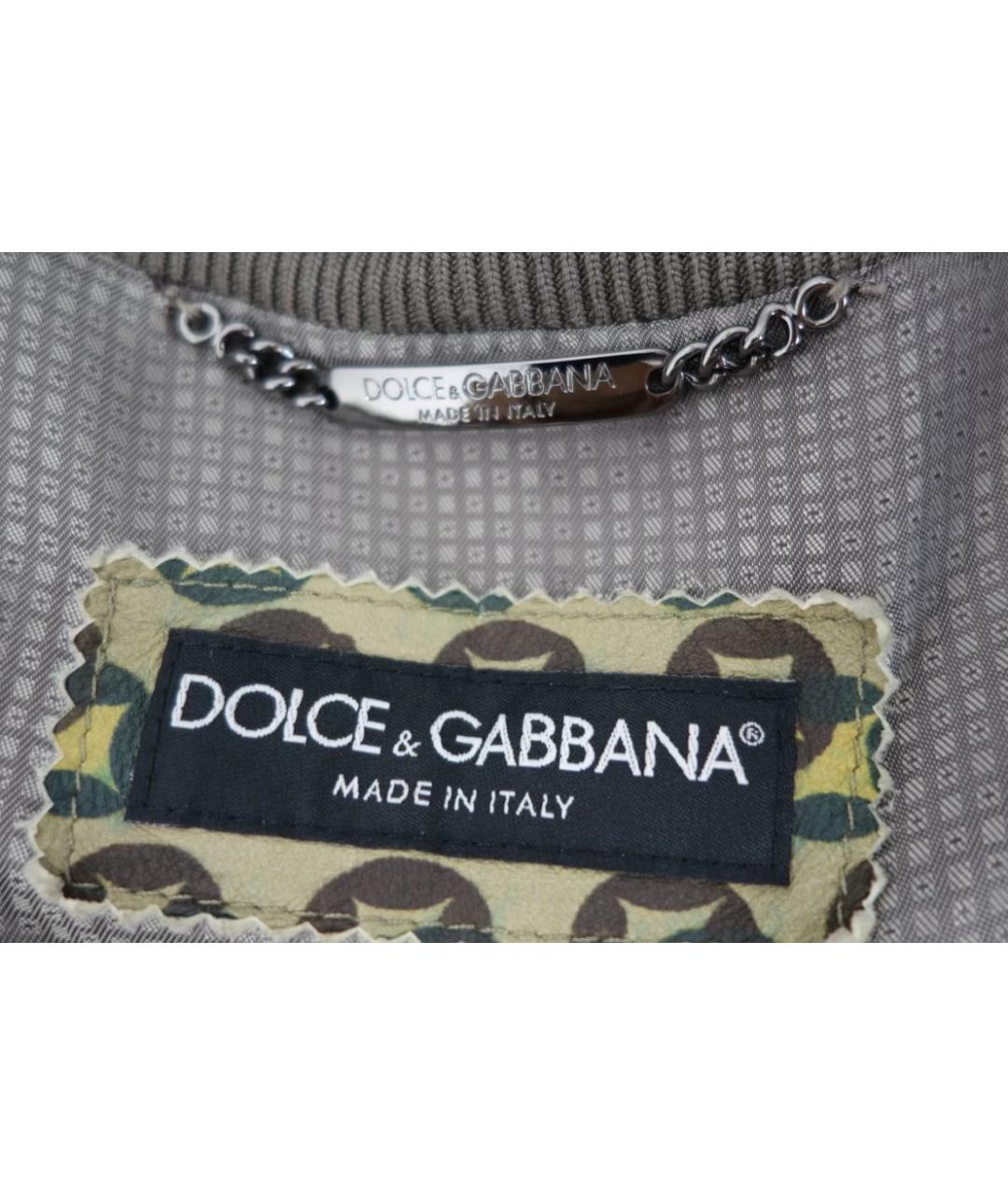 DOLCE&GABBANA Коричневая кожаная куртка, фото 5