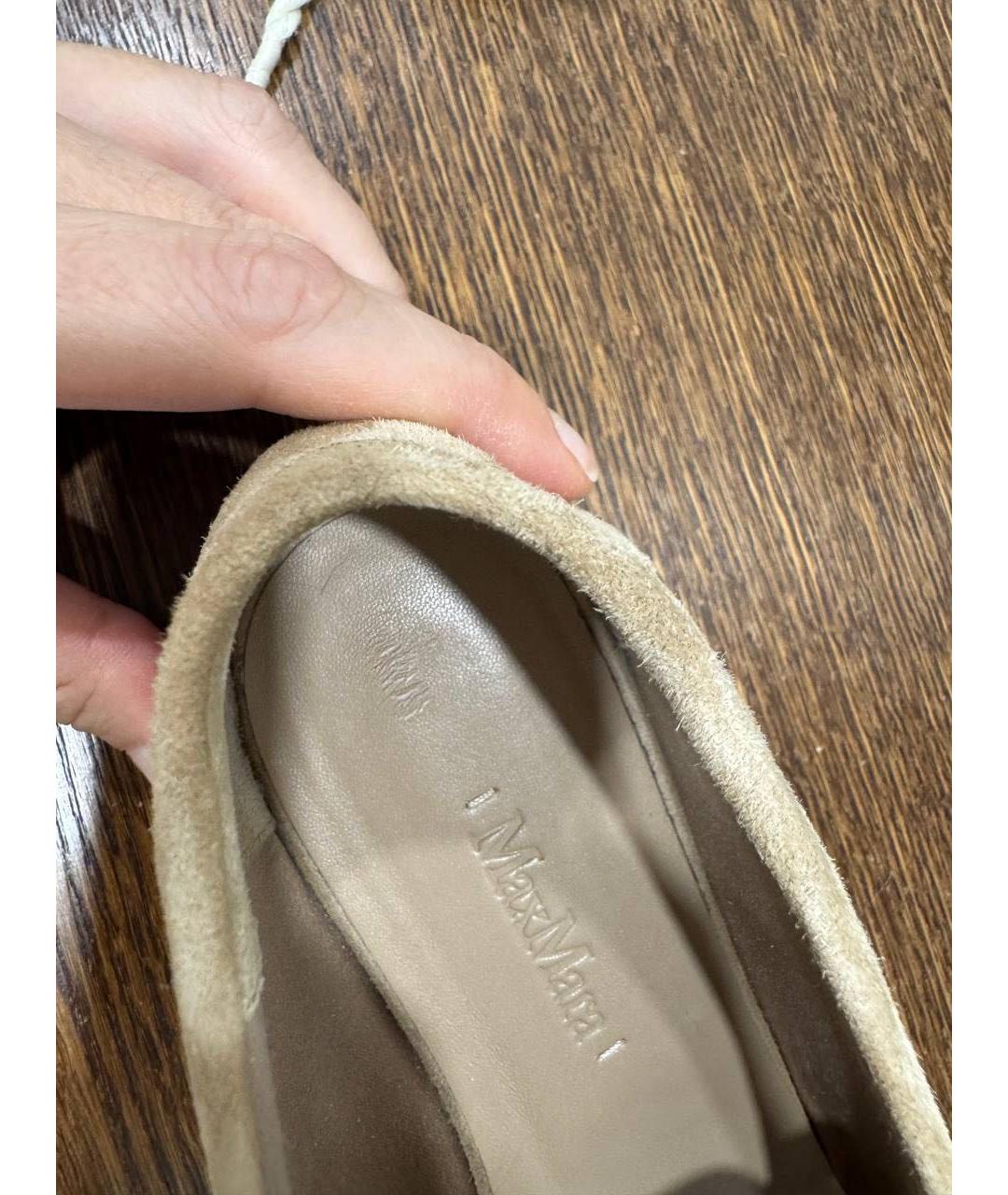 MAX MARA Бежевые лоферы из экзотической кожи, фото 6