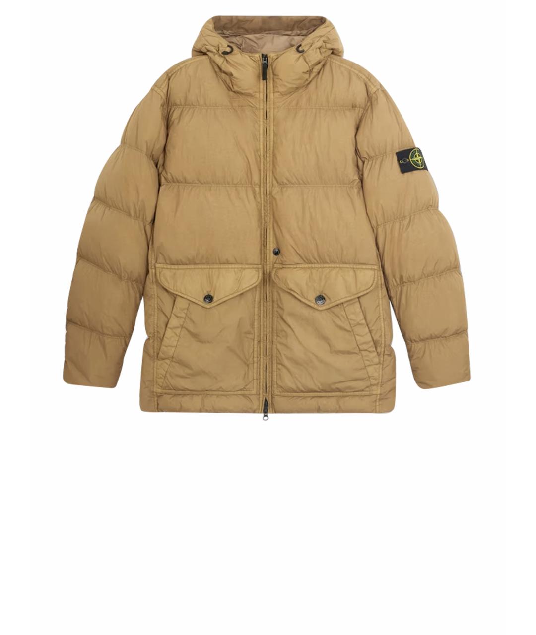 STONE ISLAND Бежевый пуховик, фото 1