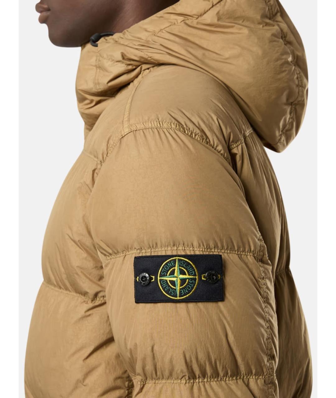 STONE ISLAND Бежевый пуховик, фото 3