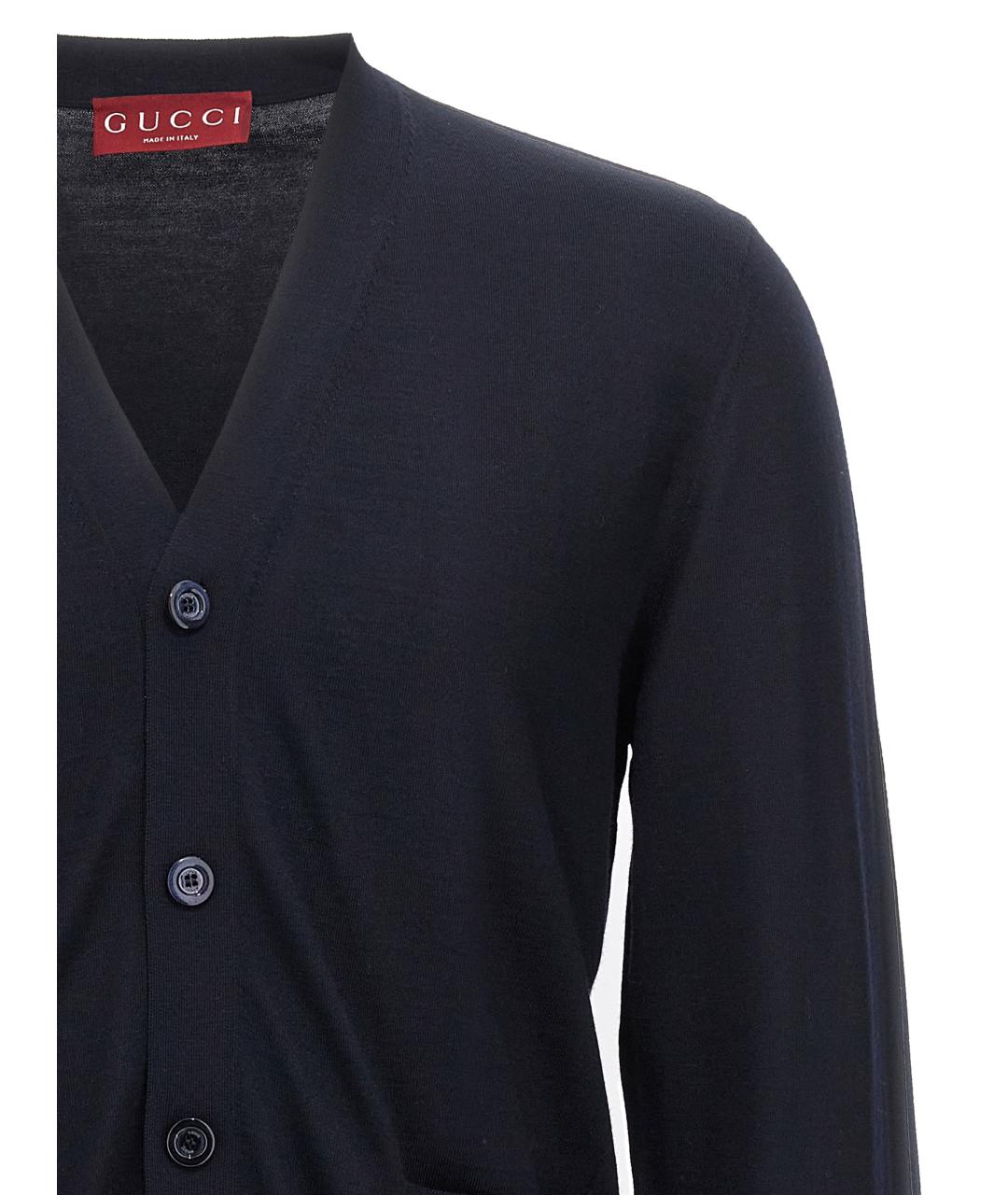 GUCCI Синий шерстяной кардиган, фото 3