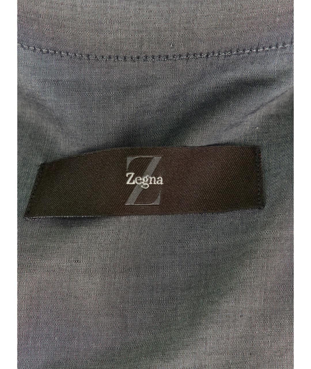 ERMENEGILDO ZEGNA Серая хлопковая кэжуал рубашка, фото 7