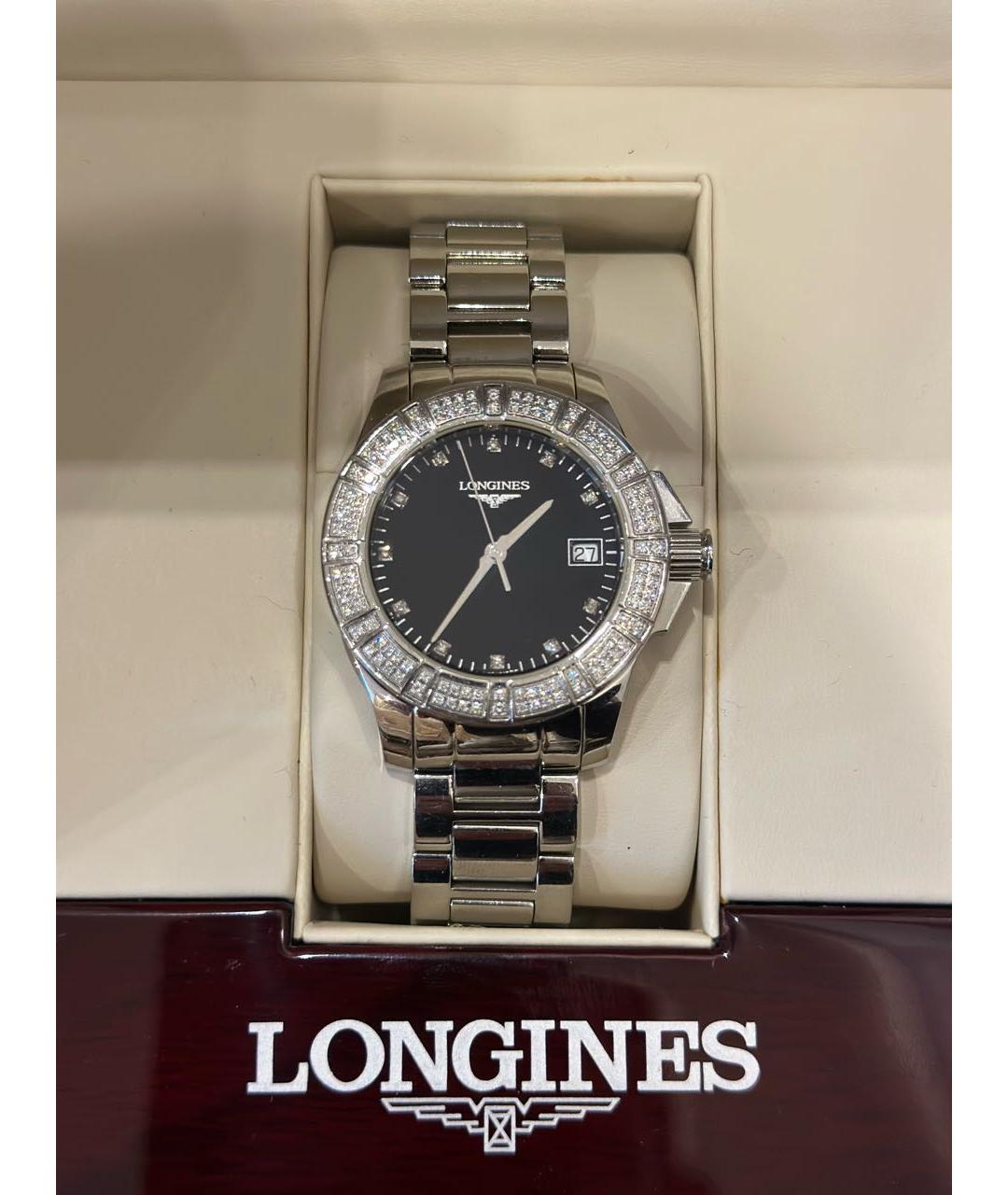 LONGINES Серебряные рубиновые часы, фото 8