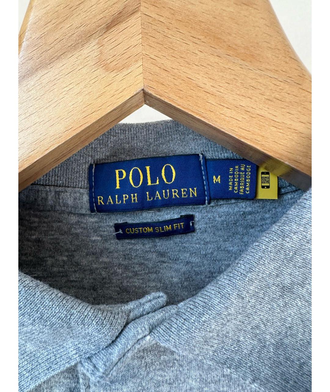 POLO RALPH LAUREN Серое хлопковое поло с коротким рукавом, фото 3