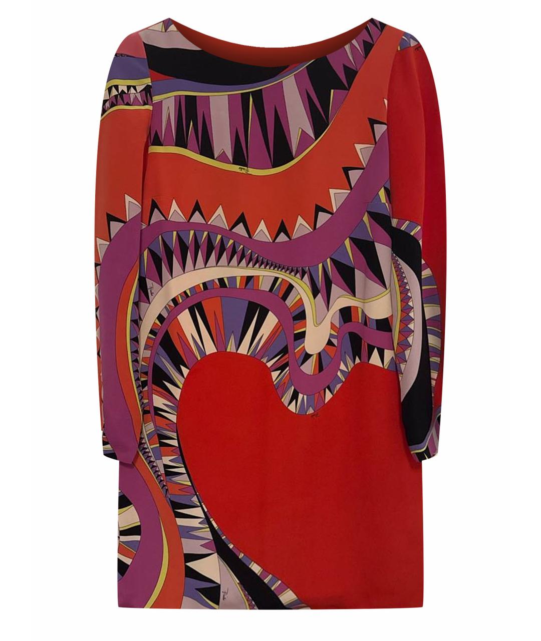 EMILIO PUCCI Мульти шелковое коктейльное платье, фото 1