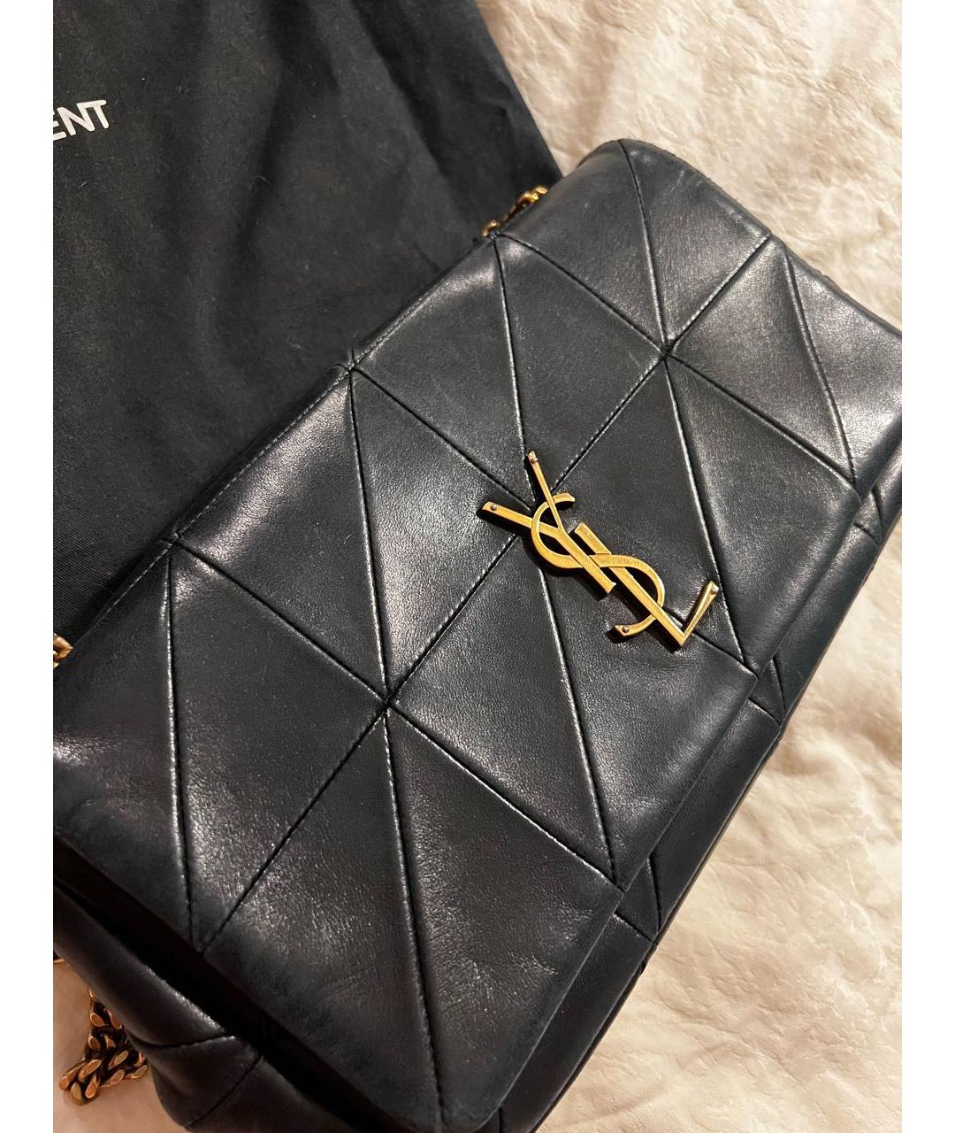 SAINT LAURENT Черная кожаная сумка через плечо, фото 2