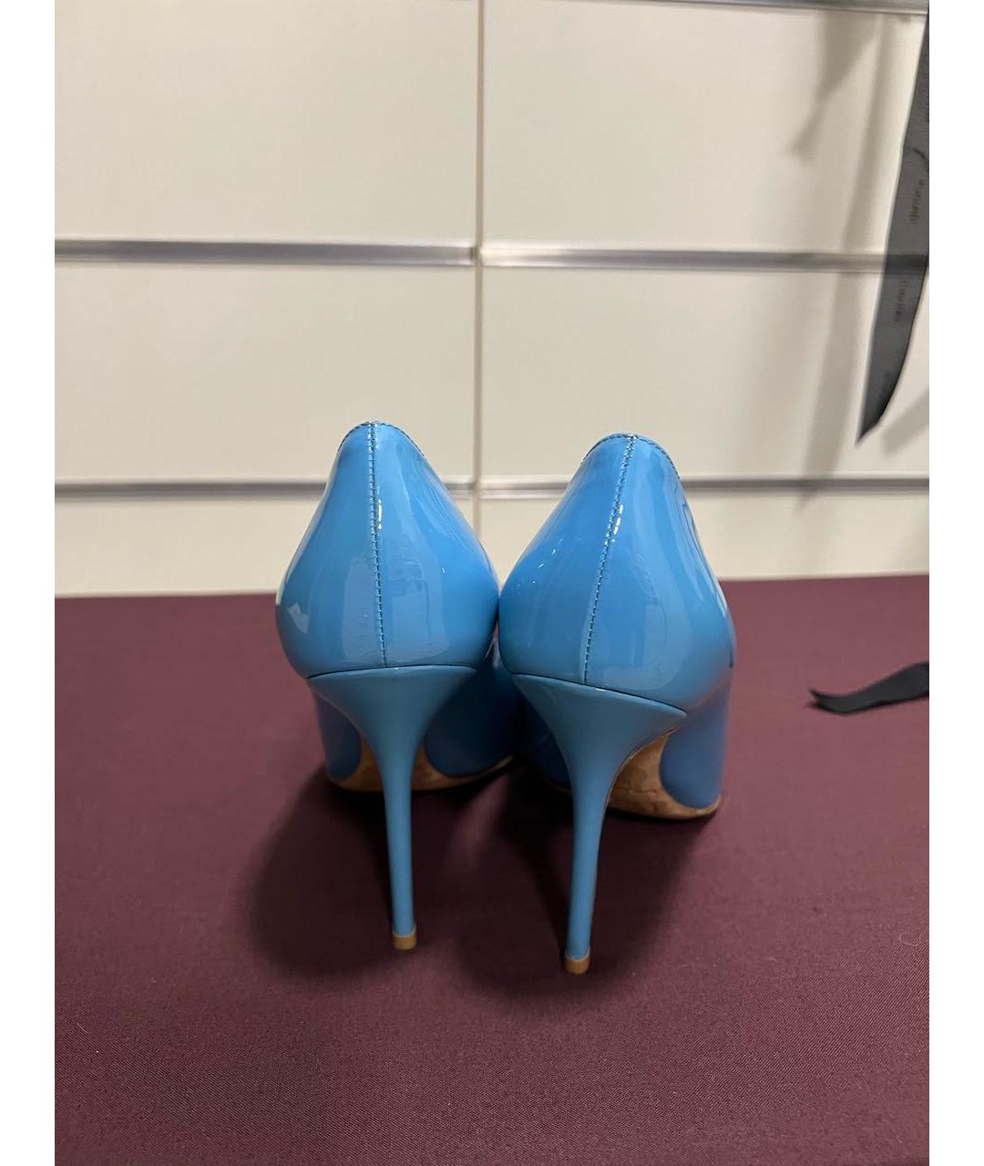 CHRISTIAN DIOR Голубые туфли из лакированной кожи, фото 3