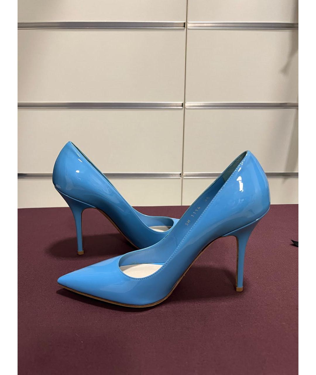 CHRISTIAN DIOR Голубые туфли из лакированной кожи, фото 7