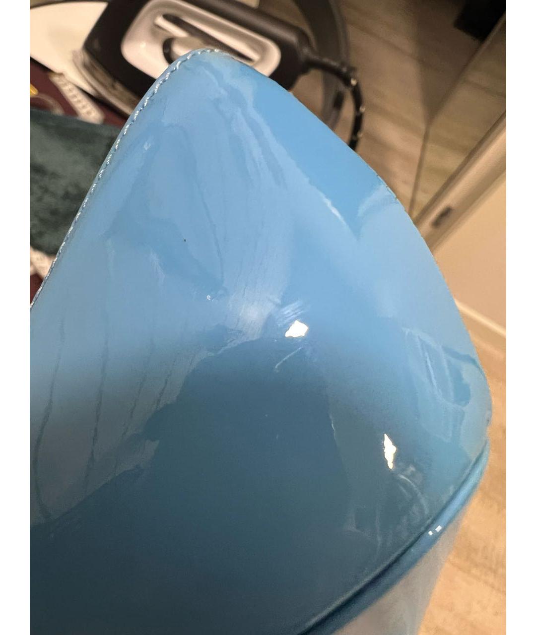 CHRISTIAN DIOR Голубые туфли из лакированной кожи, фото 6