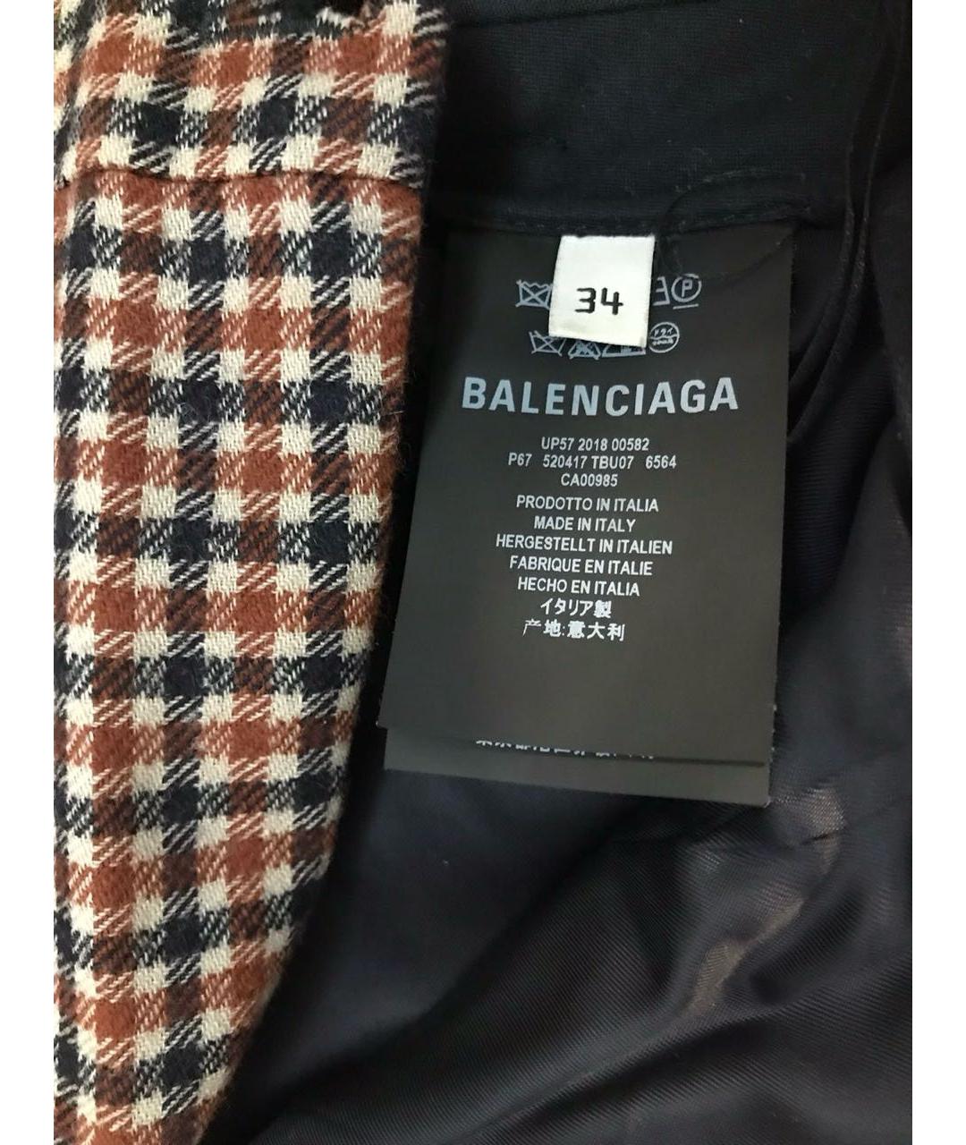 BALENCIAGA Мульти шерстяные брюки узкие, фото 2