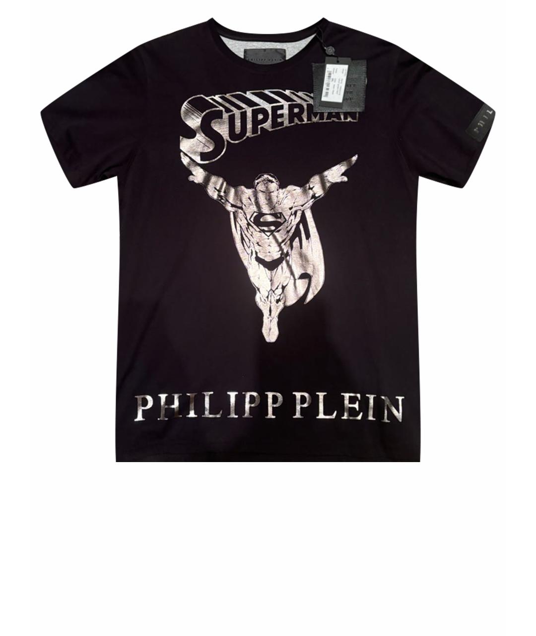 PHILIPP PLEIN Черная хлопковая футболка, фото 1