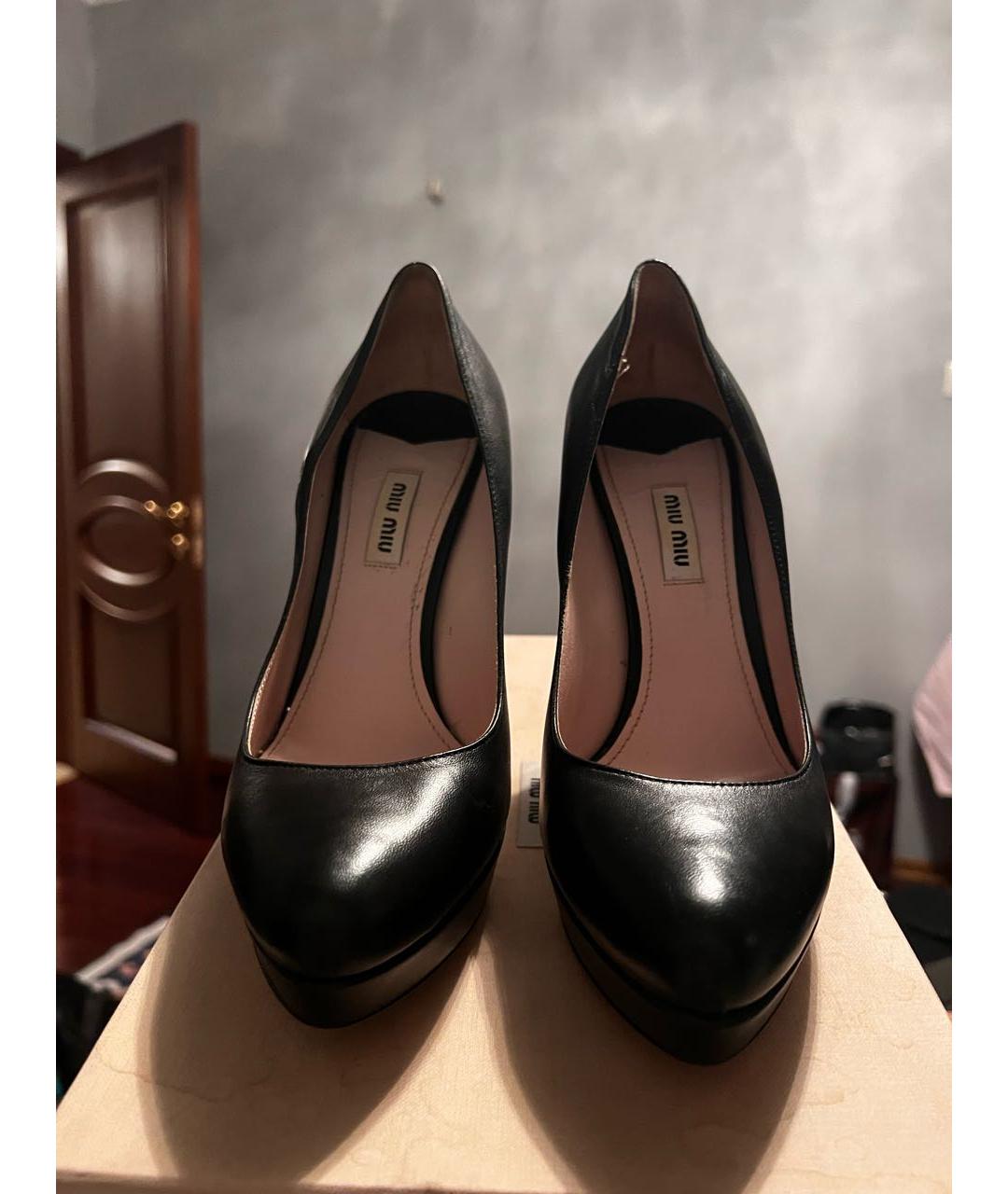 MIU MIU Черные кожаные туфли, фото 2