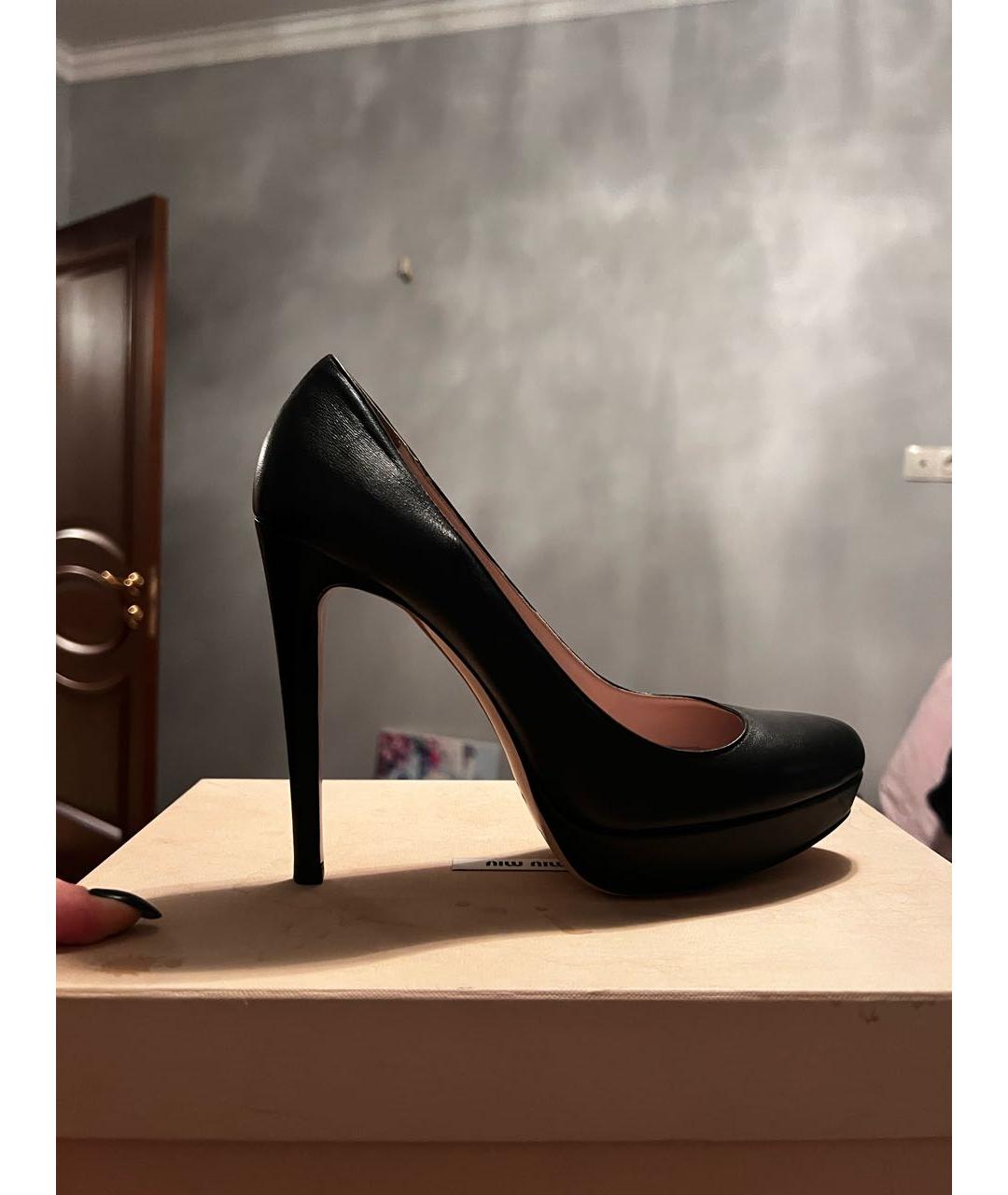 MIU MIU Черные кожаные туфли, фото 5