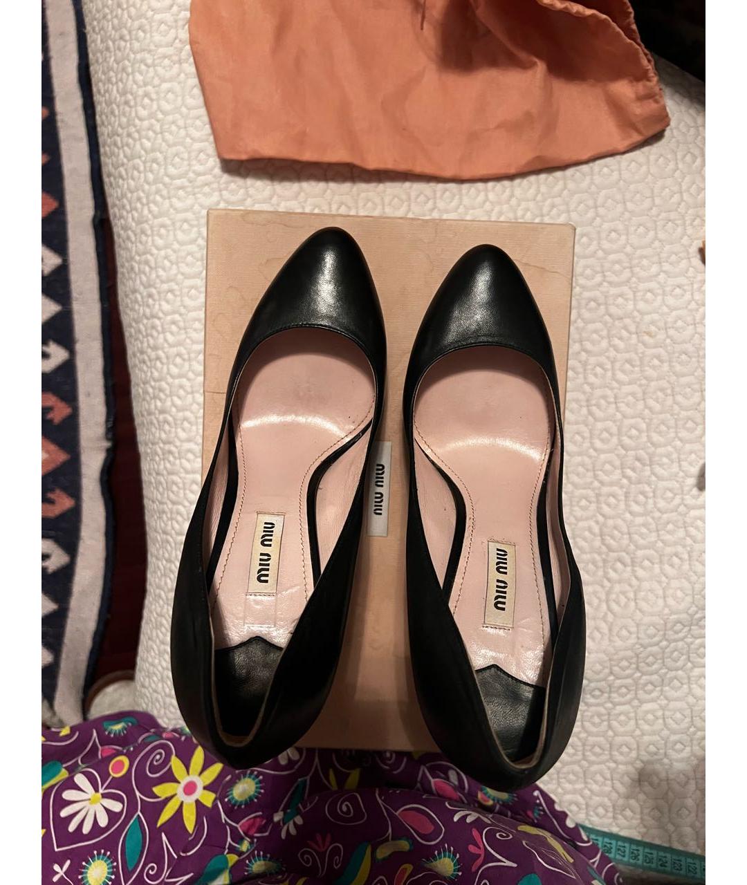MIU MIU Черные кожаные туфли, фото 3