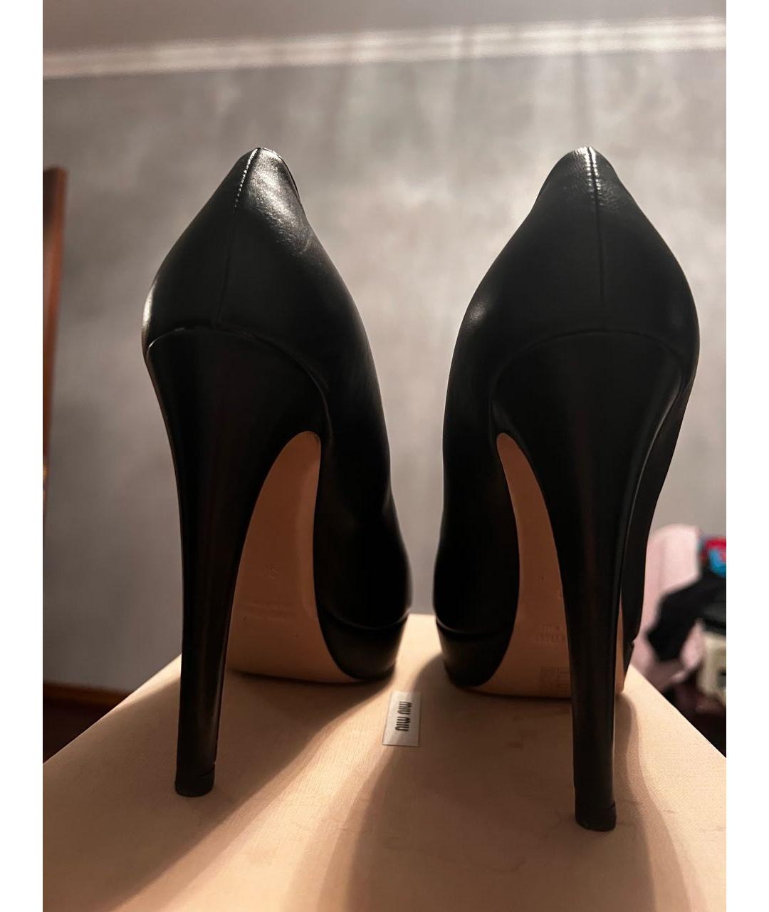 MIU MIU Черные кожаные туфли, фото 4