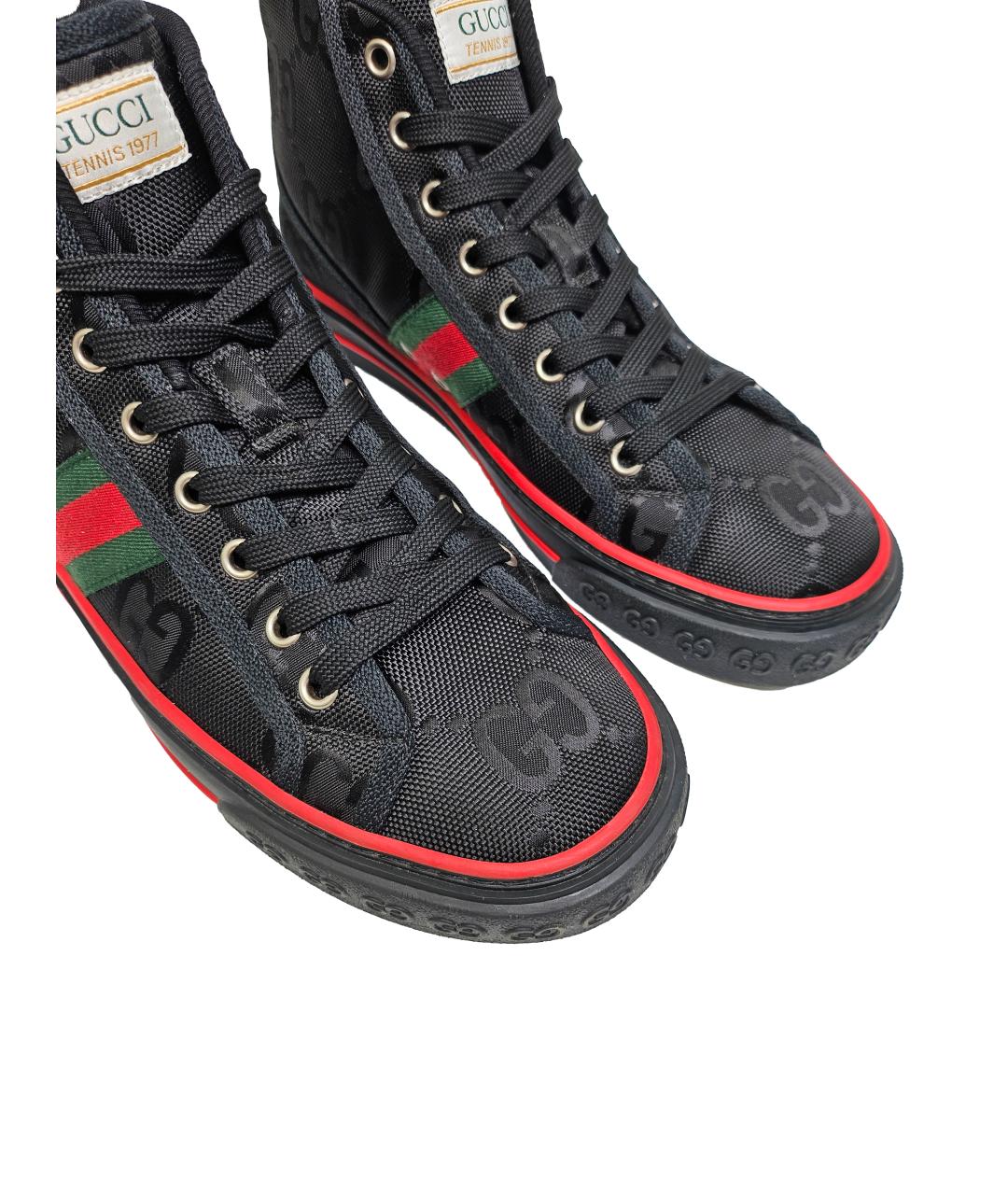GUCCI Черные текстильные кеды, фото 5