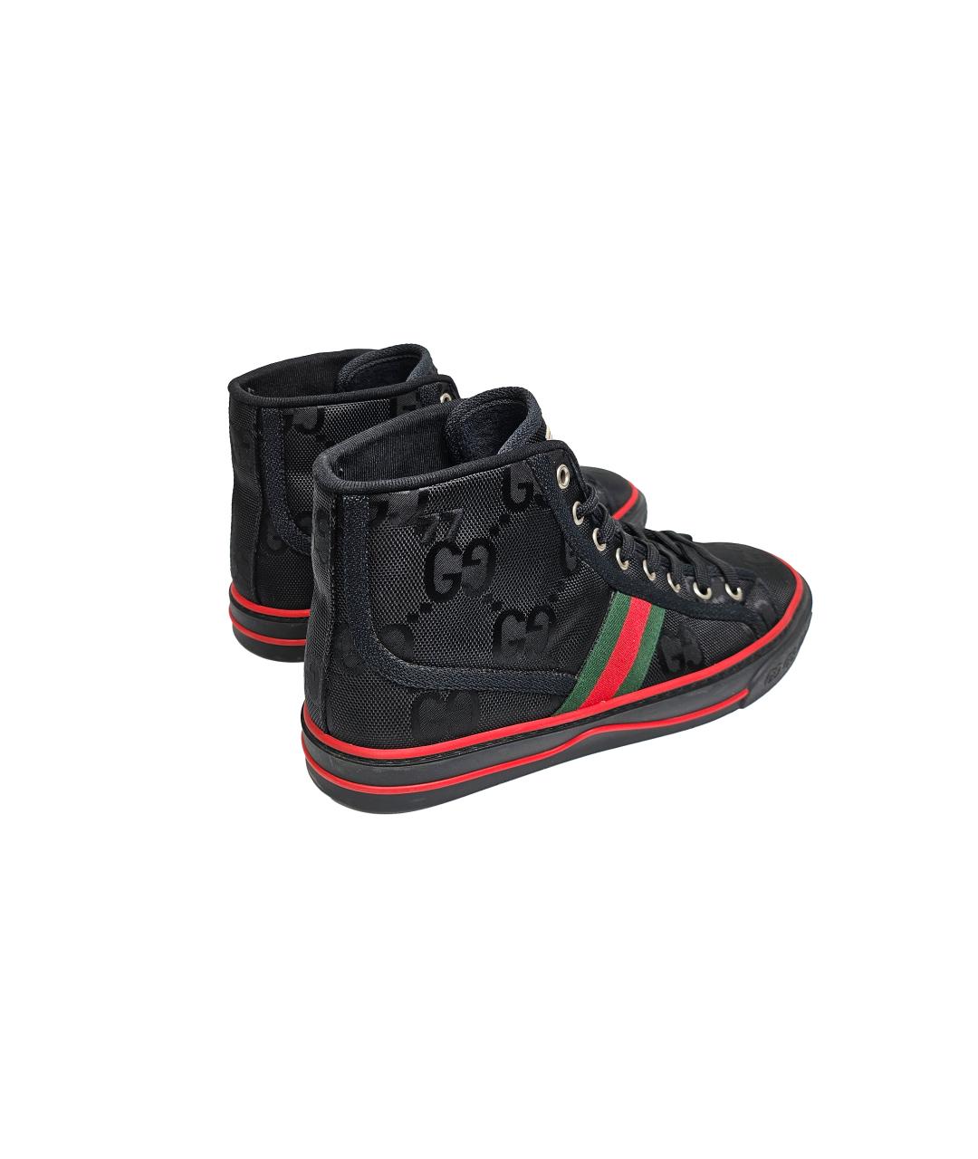 GUCCI Черные текстильные кеды, фото 4