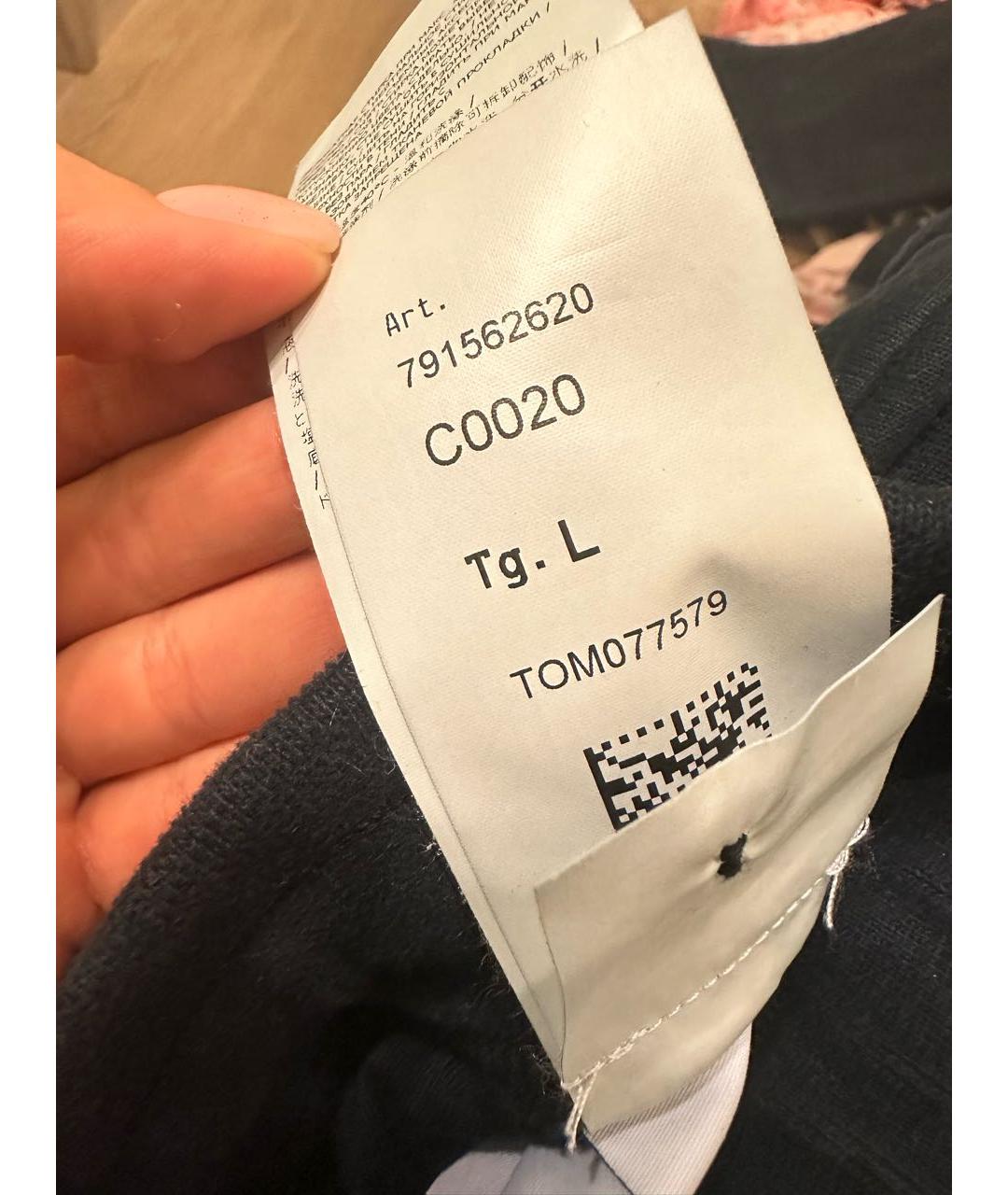 STONE ISLAND Темно-синие хлопковые повседневные брюки, фото 5