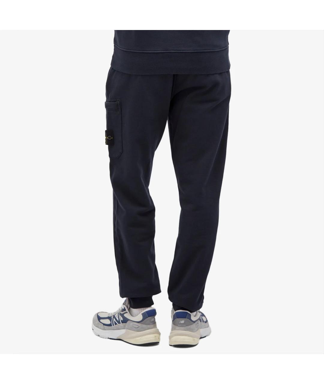 STONE ISLAND Темно-синие хлопковые повседневные брюки, фото 2