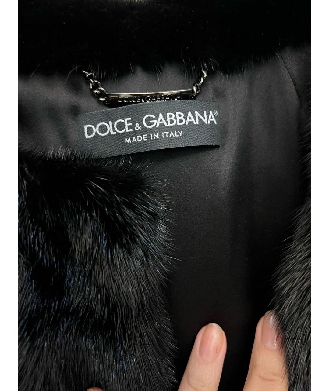 DOLCE&GABBANA Черная меховая шуба, фото 2