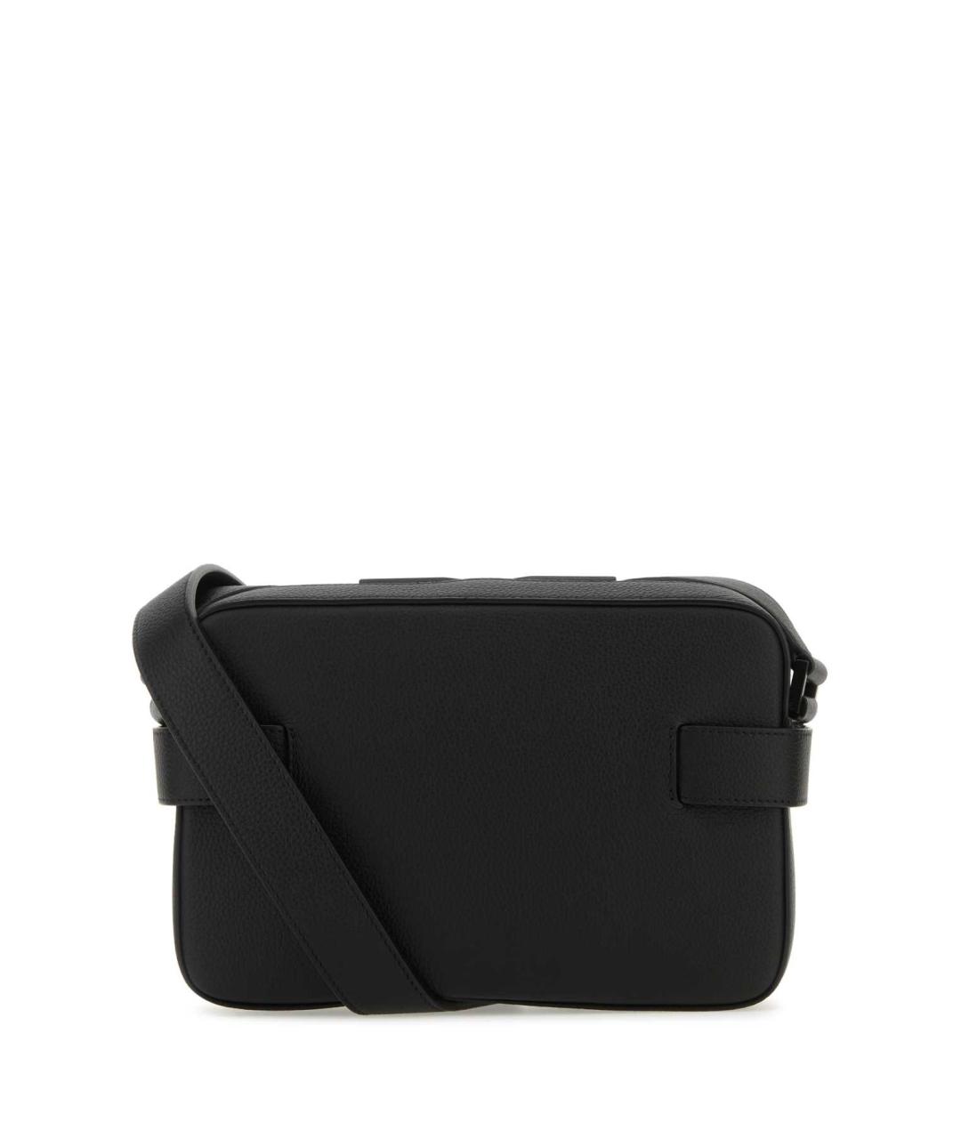 FERRAGAMO Черная кожаная сумка на плечо, фото 3