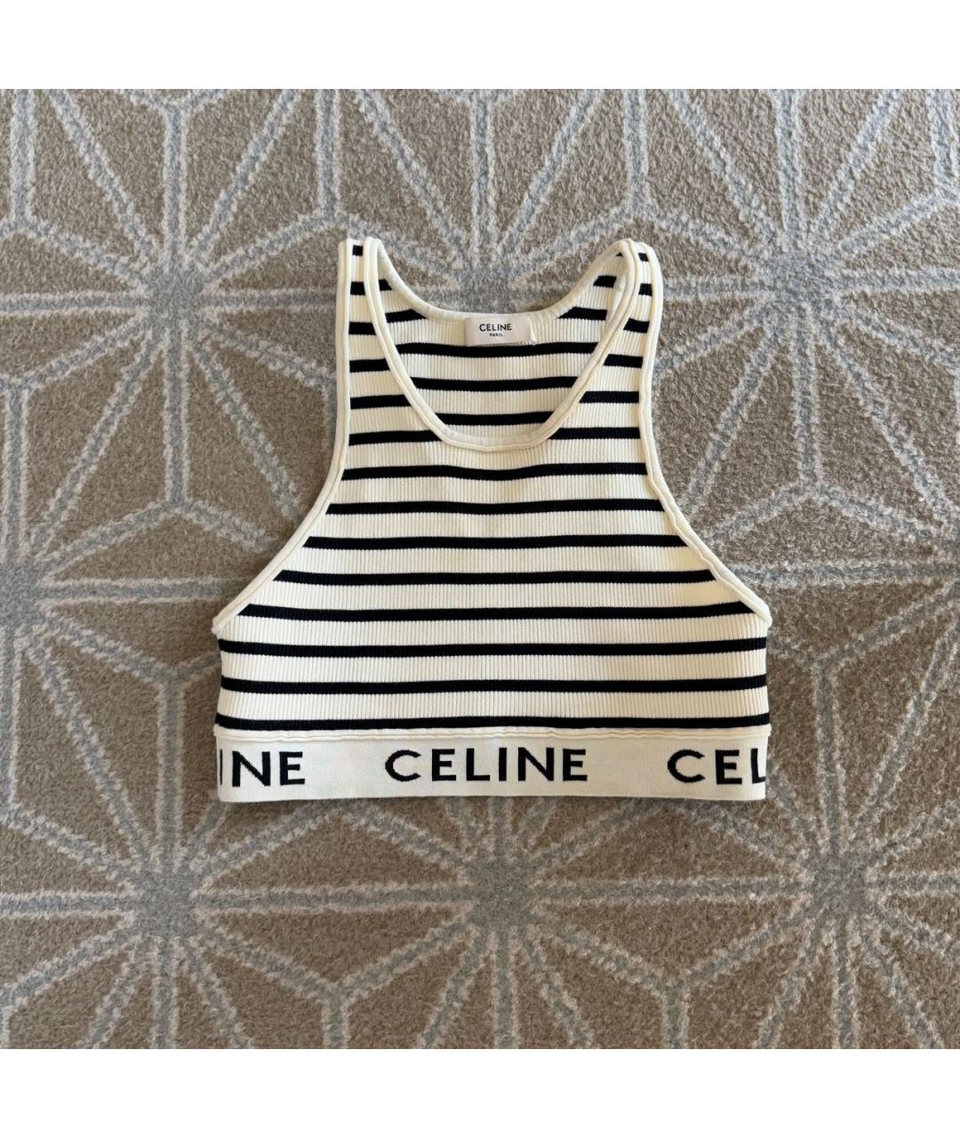 CELINE Белая майка, фото 4