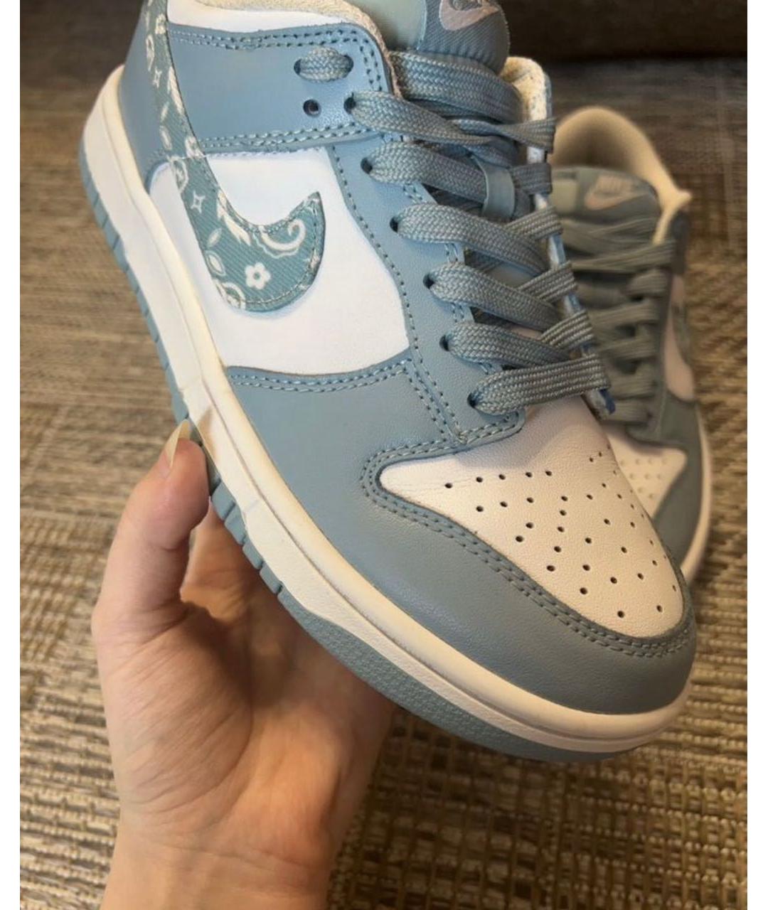 NIKE Голубые кожаные кроссовки, фото 1