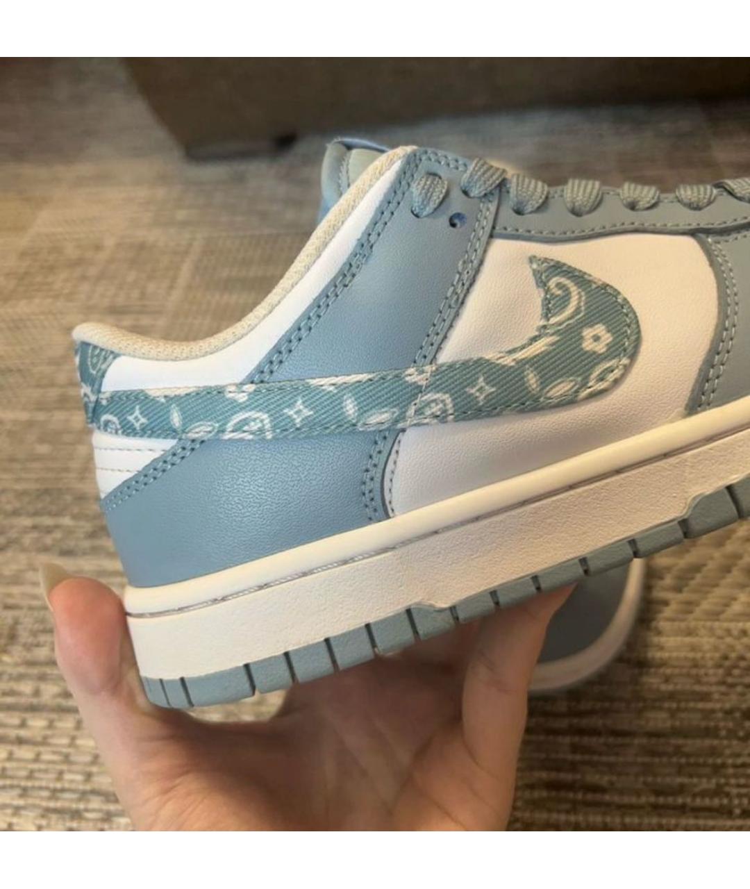 NIKE Голубые кожаные кроссовки, фото 5