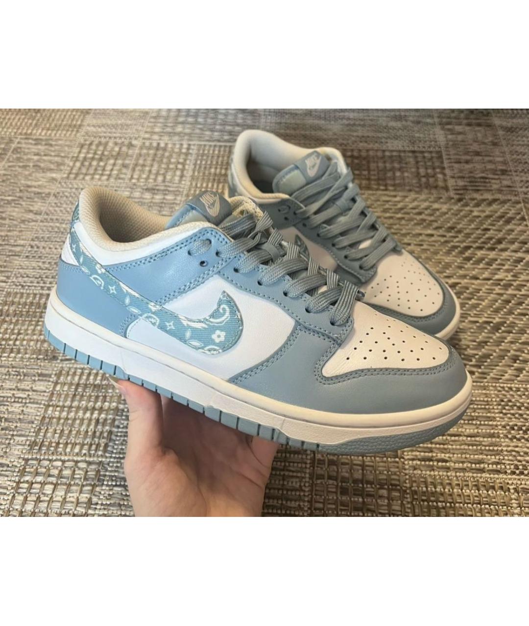 NIKE Голубые кожаные кроссовки, фото 4