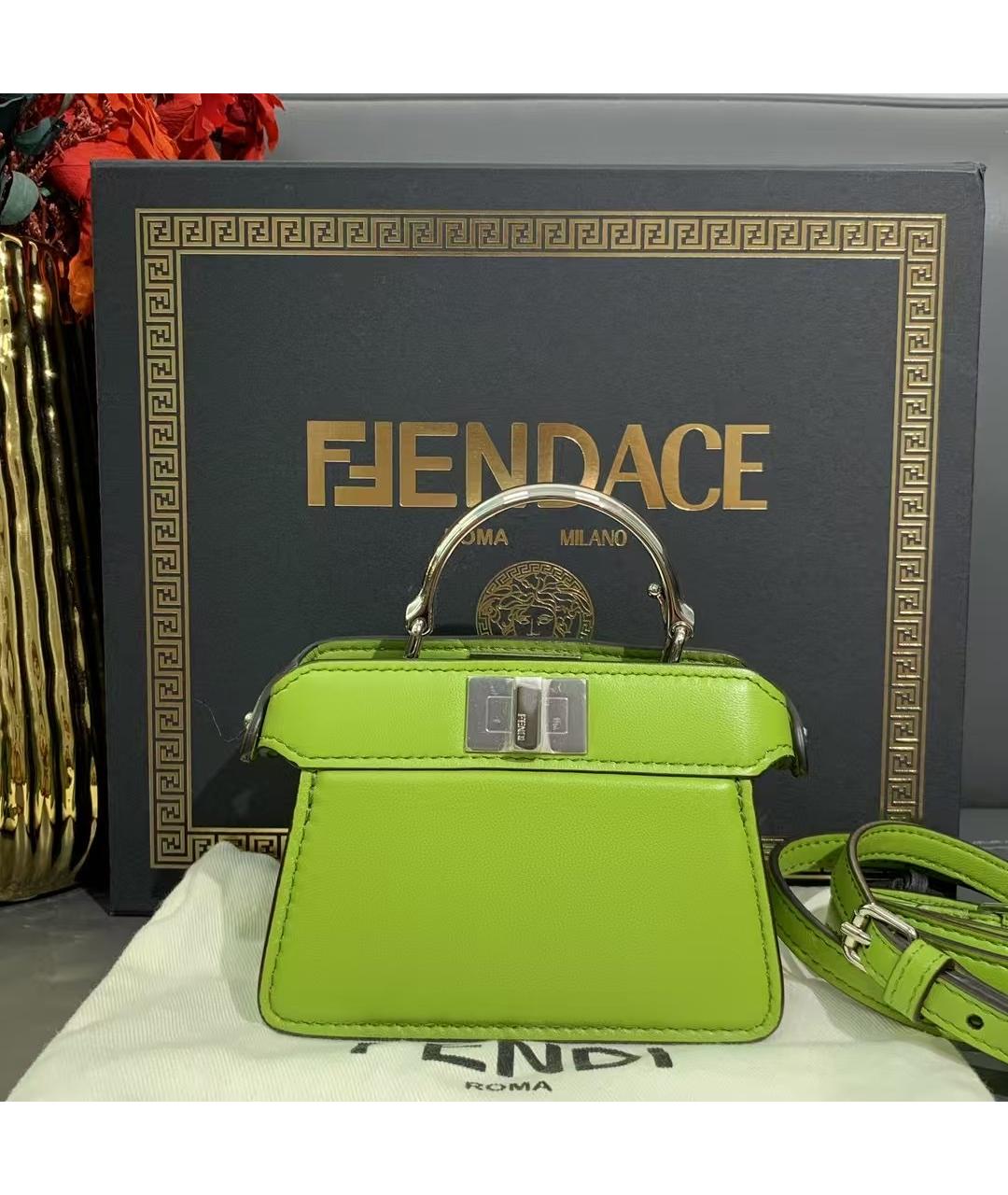 FENDI Зеленая кожаная сумка через плечо, фото 10