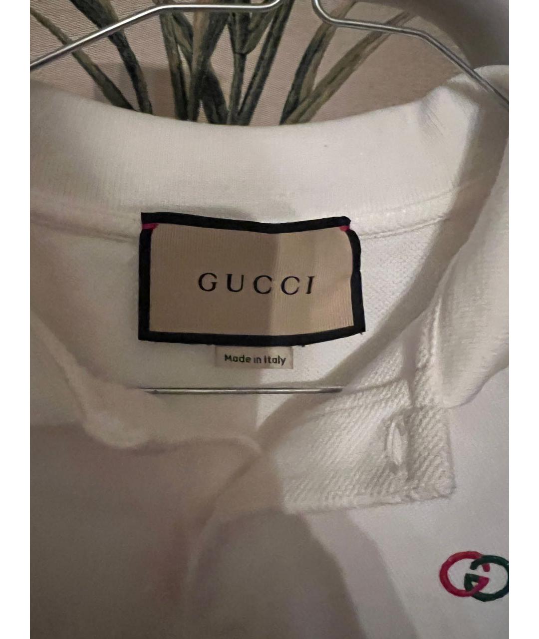 GUCCI Белая хлопковая футболка, фото 3