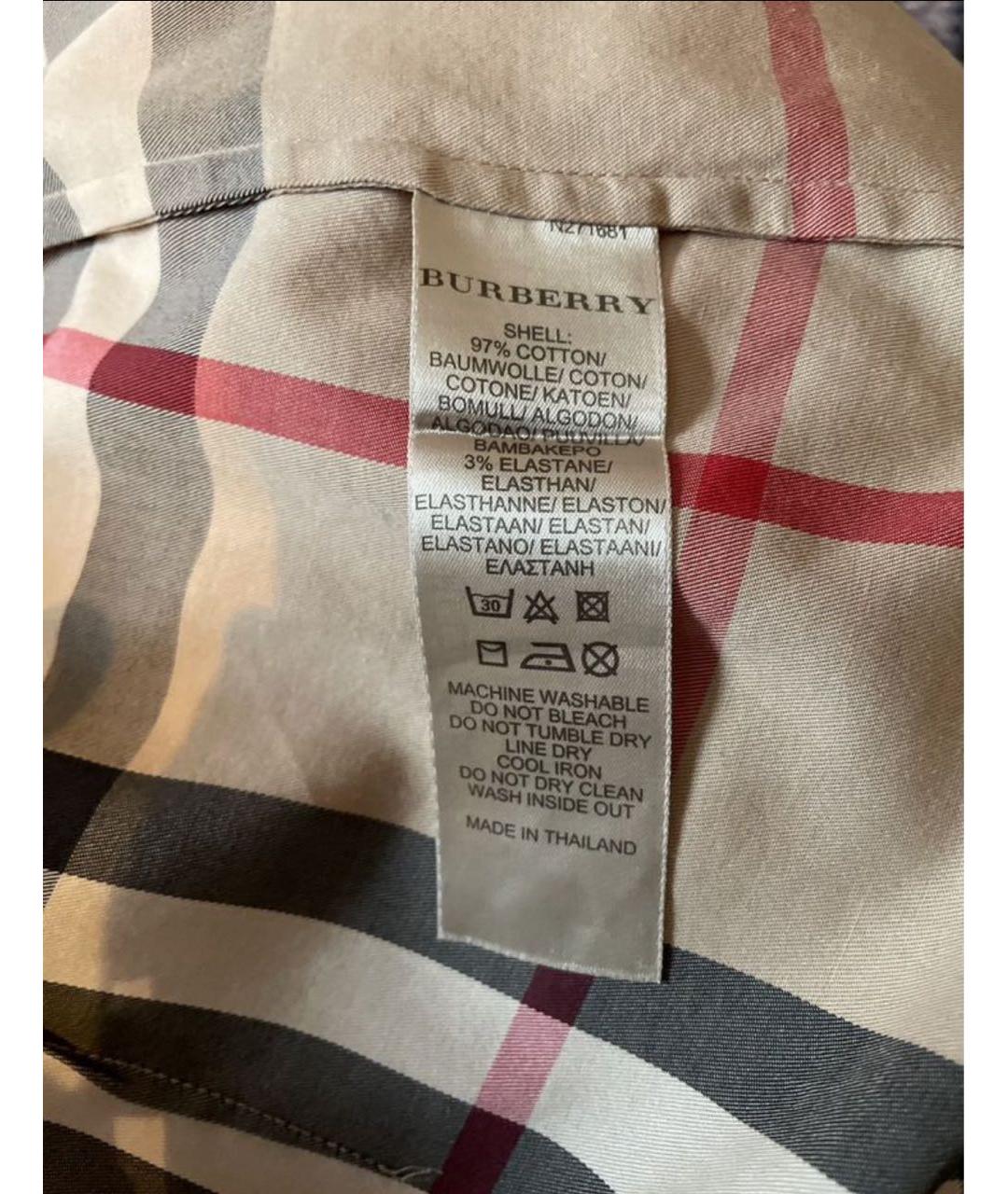 BURBERRY Оранжевая хлопковая рубашка, фото 3