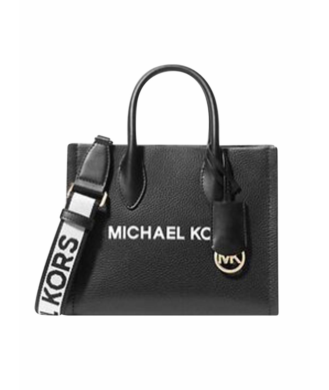 MICHAEL KORS Черная кожаная сумка тоут, фото 1