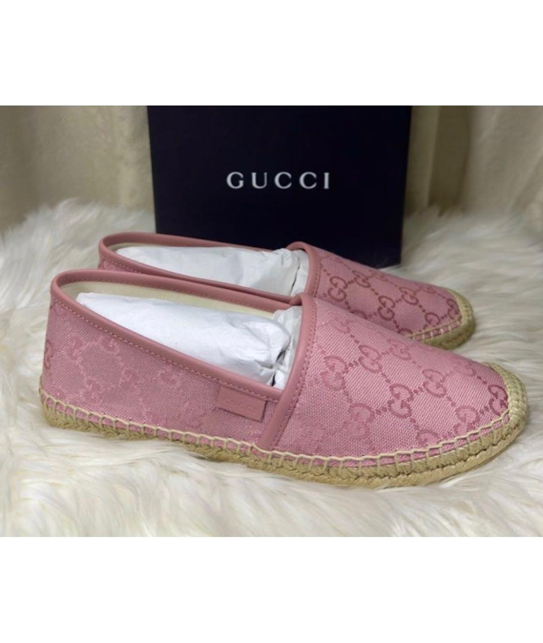 GUCCI Розовые текстильные эспадрильи, фото 3