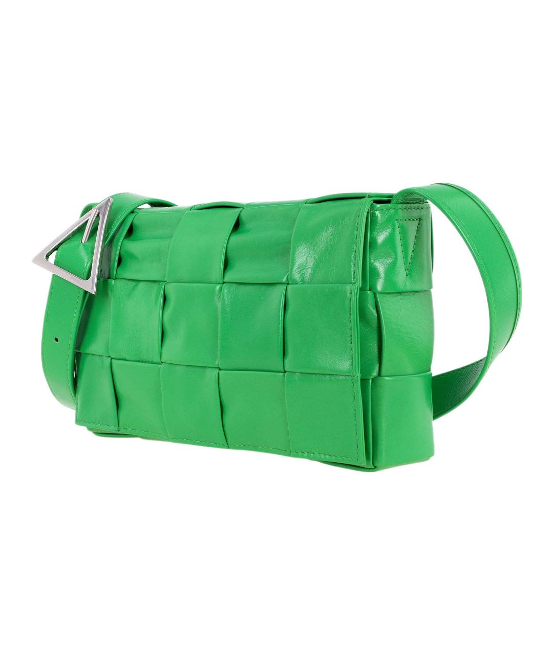 BOTTEGA VENETA Зеленая кожаная сумка на плечо, фото 3