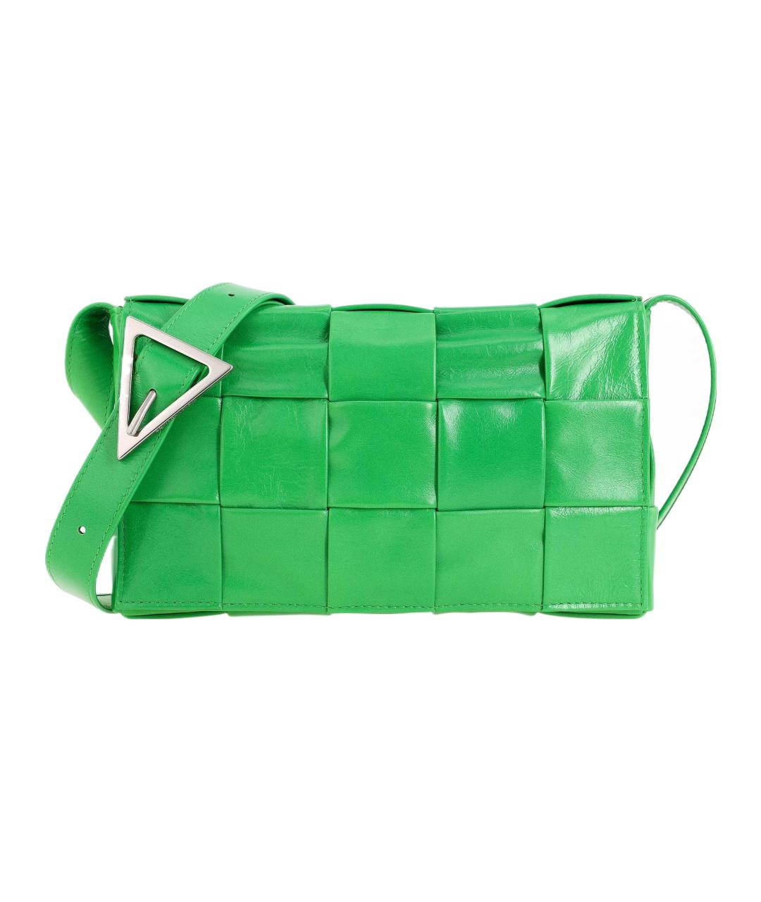 BOTTEGA VENETA Зеленая кожаная сумка на плечо, фото 2