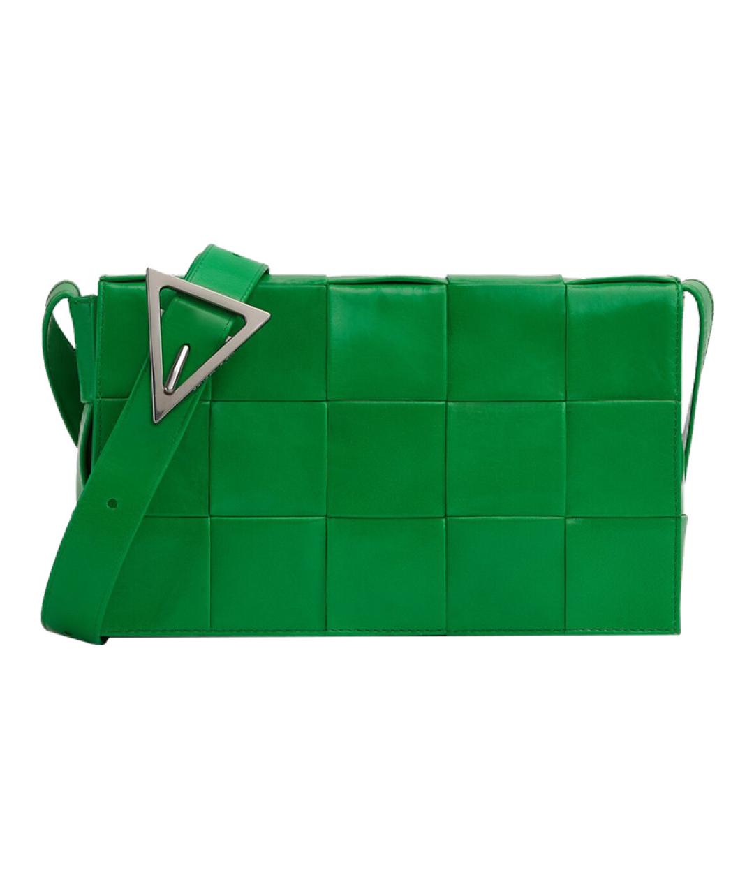 BOTTEGA VENETA Зеленая кожаная сумка на плечо, фото 1