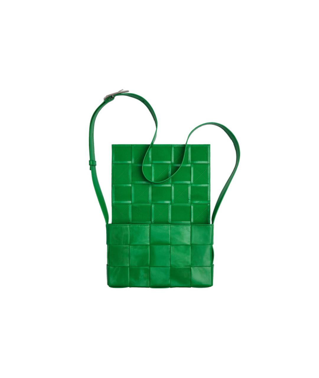 BOTTEGA VENETA Зеленая кожаная сумка на плечо, фото 8