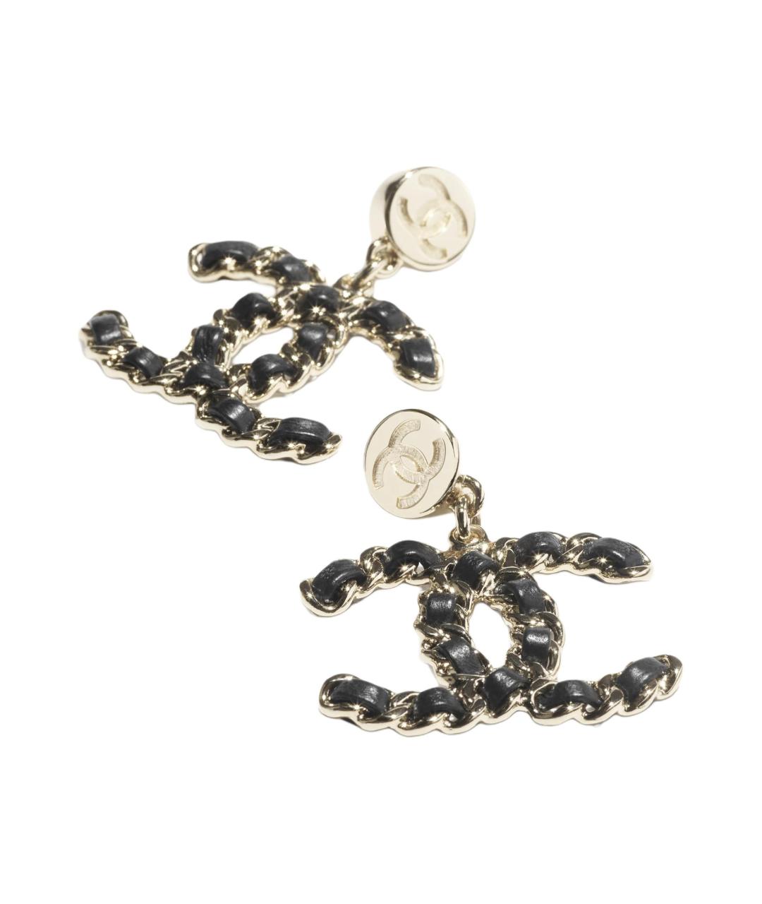 CHANEL Черные металлические серьги, фото 2