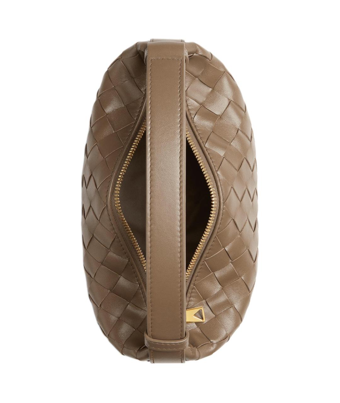 BOTTEGA VENETA Коричневая кожаная сумка через плечо, фото 3